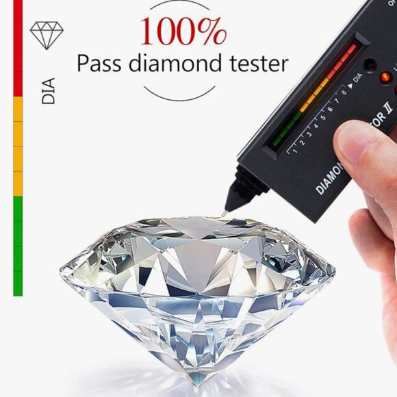 SS 18K White Gold Plated Moissanite Stud Diamond Earrings - Picture 3 of 4